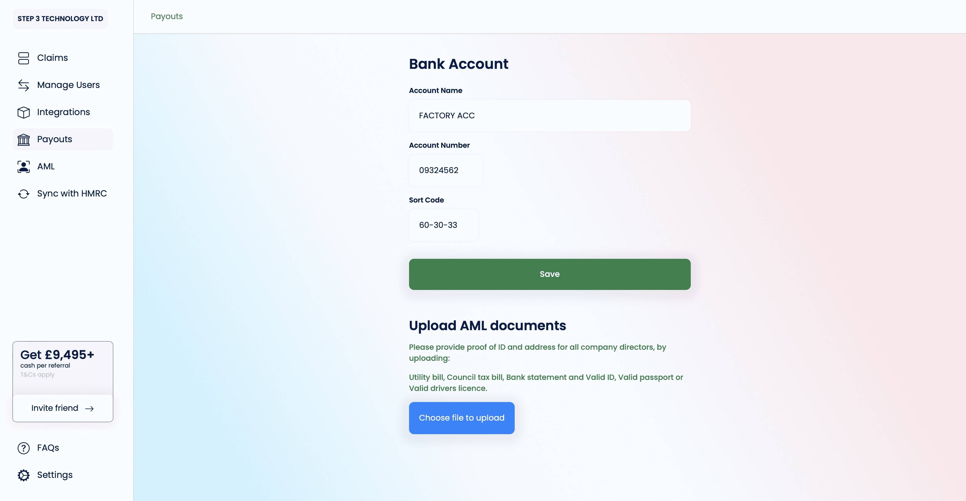 qlc_r&d_client_portal_bank_account_page